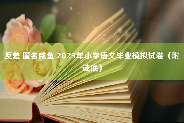 反差 匿名咸鱼 2023年小学语文毕业模拟试卷（附谜底）