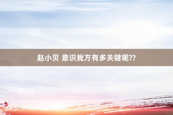 赵小贝 意识我方有多关键呢??